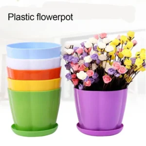 Plastic Flower Pot Planters Bright Color Bonsai Succulent Plant Pot Planters Flower Pot Container Garden Flower Plant Flowerpot