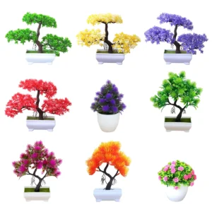 Artificial Plants Pine Bonsai Small Tree Pot Plants Fake Flowers Potted Ornaments For Home Decoration Hotel Garden Decor